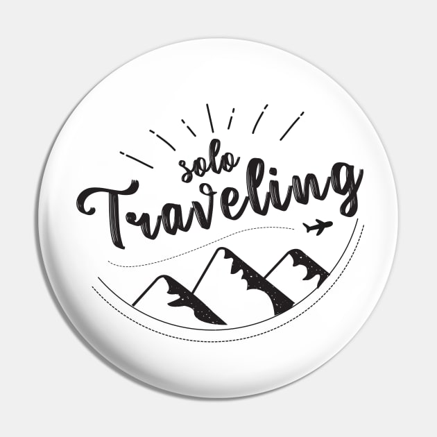 Solo traveling,travel alone,i love solo traveling,Travel Gift Pin by  Funny .designs123