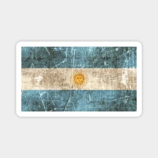 Vintage Aged and Scratched Argentinian Flag Magnet