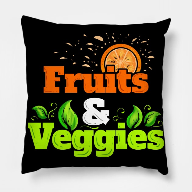 I Love Fruits And Veggies - Vegetarian - Go Vegan Pillow by SinBle