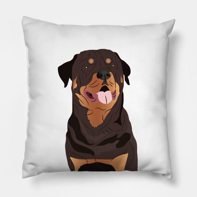 rottweiler dog merch Pillow by Pet & Nature Lovers