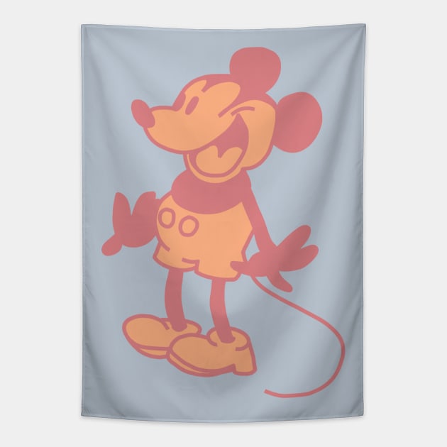 Steamboat Willie Cartoon Mouse Peach Fuzz Pantone Color of the Year 2024 Tapestry by ellenhenryart