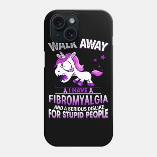 funny fibromyalgia grumpy unicorn warrior Phone Case