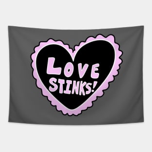 Love Stinks! Black Heart Valentine, made by EndlessEmporium Tapestry