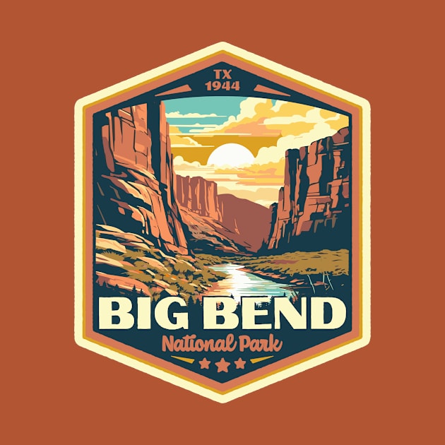 Big Bend National Park Vintage WPA Style National Parks Art by GIANTSTEPDESIGN