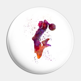 Basketball player in watercolor Pin