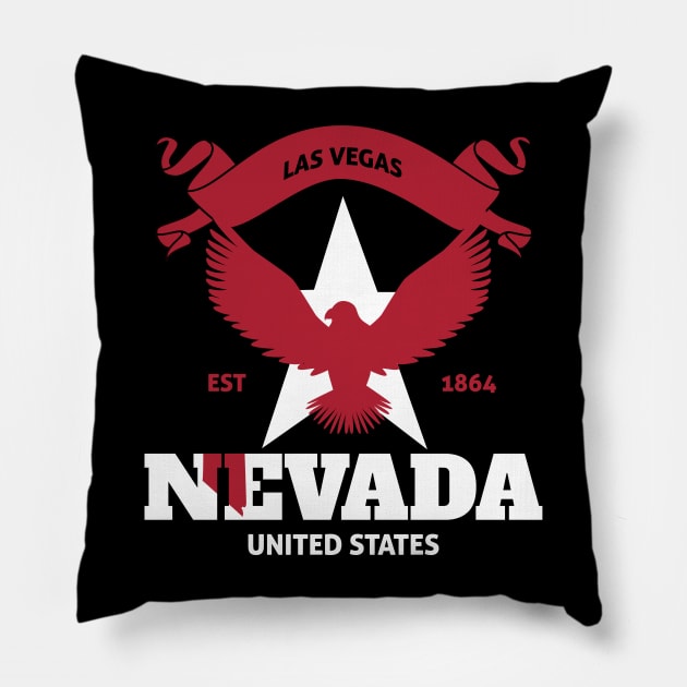 US Eagle NEVADA Celebration Day, Happy NEVADA State Day Nevada Happy Celebration Day Pillow by badCasperTess