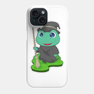 Frog Witch Broom Phone Case