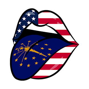 Indiana American Flag Mouth T-Shirt