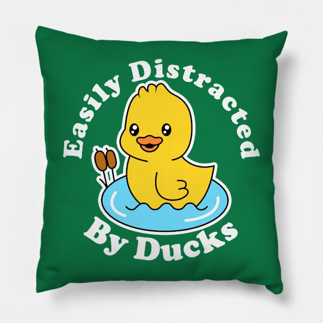 Easily Distracted By Ducks Pillow by scribblejuice