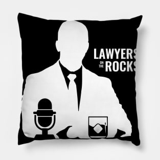 Lawyers on the Rocks white logo square Pillow