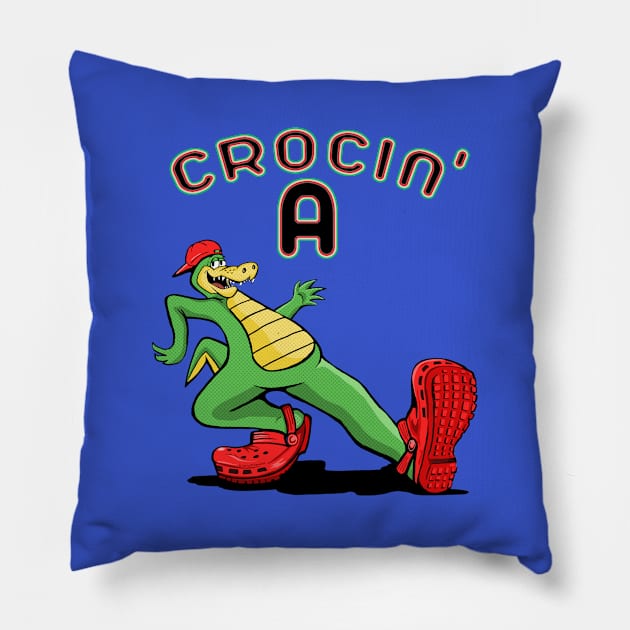 Crocin' Alright Pillow by FanboyMuseum