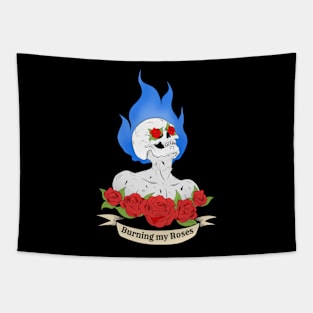 Burn my roses (blue fire) Tapestry