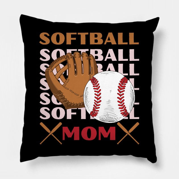 My Favorite Softball Player Calls Me Mom Gift for Softball Mother mommy mama Pillow by BoogieCreates