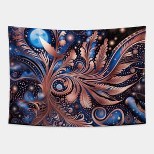 Other Worldly Designs- nebulas, stars, galaxies, planets with feathers Tapestry