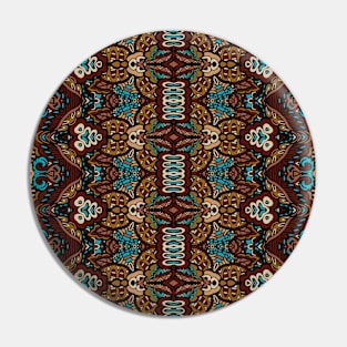 Colorful Oriental Rug Mandala Boho Pattern Pin