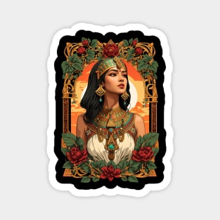 Cleopatra Queen of Egypt retro vintage floral design Magnet