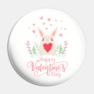 Cute and Adorable Valentine Bunny with a Heart Pin