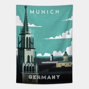 Munich, Germany. Retro travel poster Tapestry