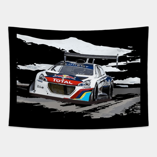 Sébastien Loeb peugeot 208 T16 pikes peak hill climb monster Tapestry by cowtown_cowboy