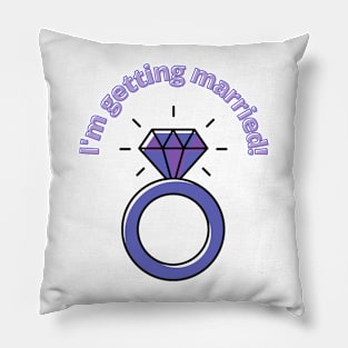 I'm getting married! Purple Ring Pillow