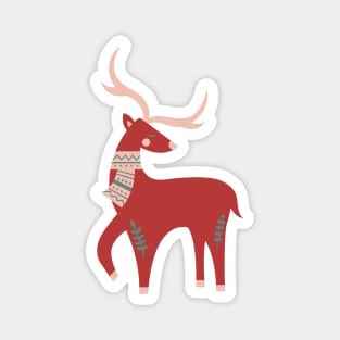 Scandinavian Christmas Reindeer Magnet