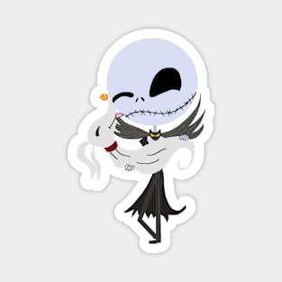 the nightmare before christmas jack and zero cuddling Magnet