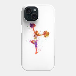 Sports cheerleader in watercolor Phone Case