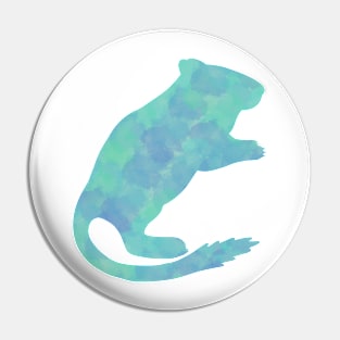 Teal watercolour gerbil Pin