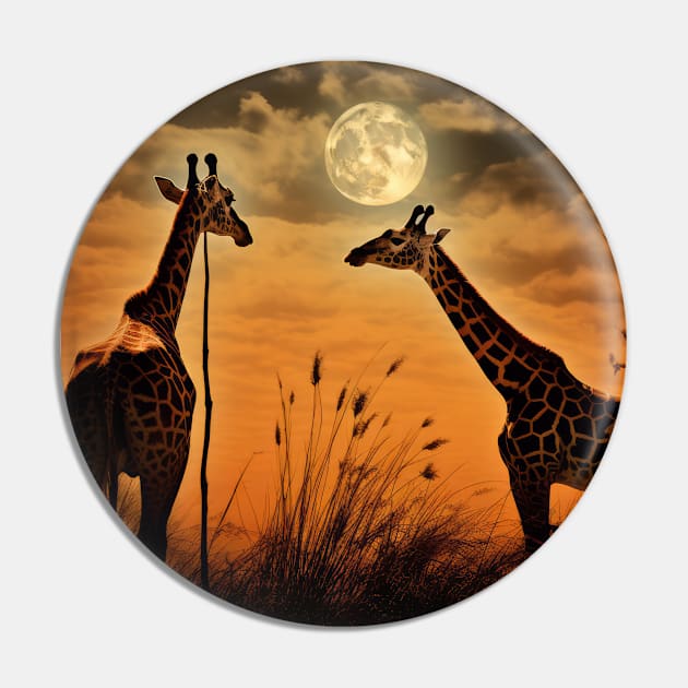 Giraffe Animal Wildlife Wilderness Colorful Realistic Illustration Pin by Cubebox