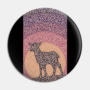 Abstract Background of Magical Scenery with Goat Silhouette Pin