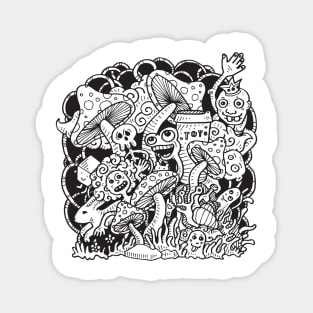 Doodle linear creatures Magnet