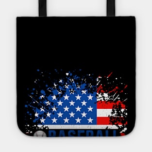 "Stars, Stripes, and Baseball Bats" - a patriotic baseball fan Tote