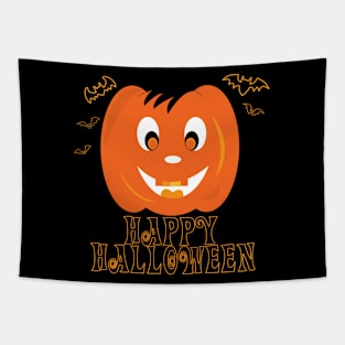 Cute Happy Halloween Pumpkin Tapestry