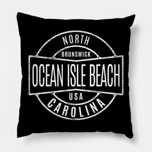 Ocean Isle Beach, NC Vintage Badge Summertime Vacationing Pillow