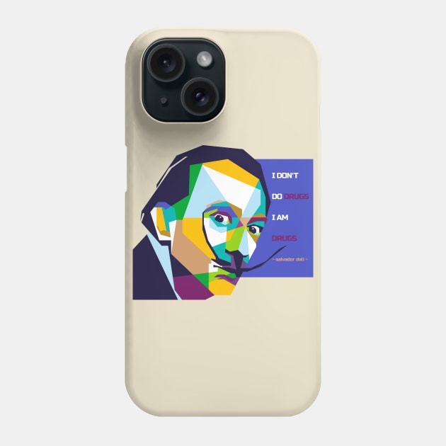 Salvador Dali and best quotes in WPAP Phone Case by smd90