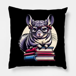 Chinchilla And Books Pillow