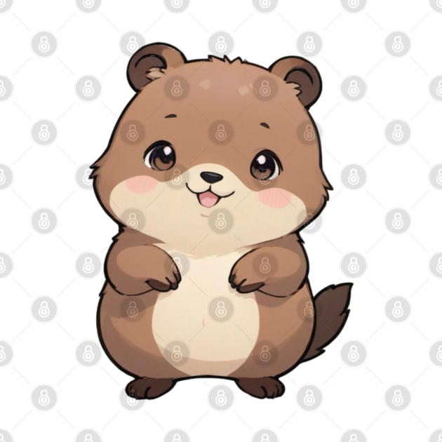 Kawaii Chibi Groundhog - PanfurWare LLC by panfurwarellc