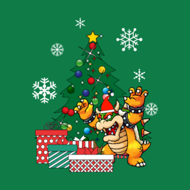 Bowser Around The Christmas Tree Bowser TShirt TeePublic