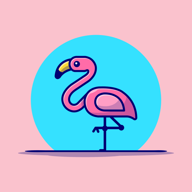 Flamingo Cartoon Vector Icon Illustration by Catalyst Labs