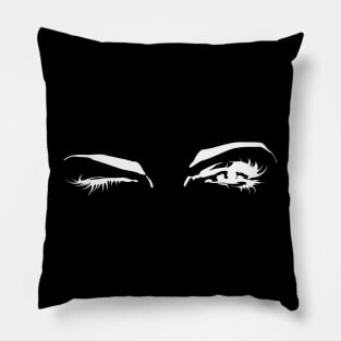 Winking Eyes T-shirt, Make-up T shirt, Graphic Tees, Womens Gifts , Birthday Gifts, Wink Tshirt, Eyelashes Shirt, Girly Gift Pillow