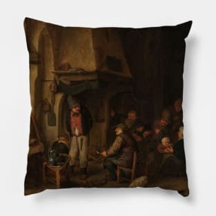 The Ice Skaters by Adriaen van Ostade Pillow