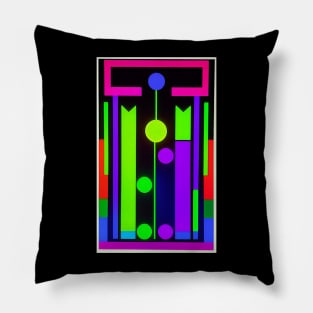 Day Glo Fluorescent Abstract Modern Pillow