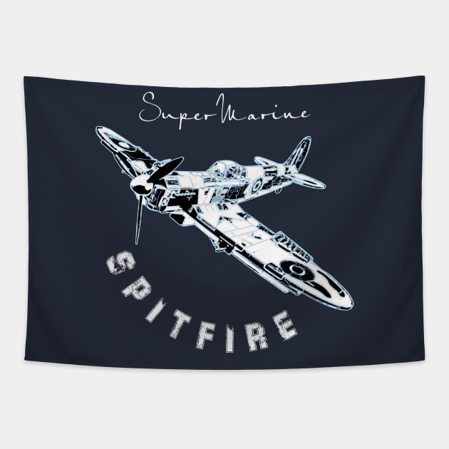 Spitfire Supermarine Tapestry by aeroloversclothing