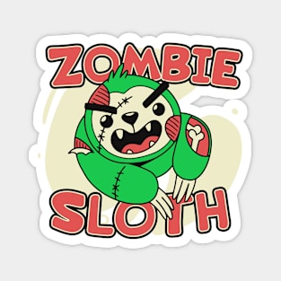 Cute Zombie Sloth // Funny Halloween Zombie Animals Magnet