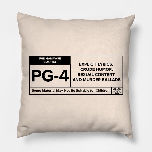 PG-4 "Rating" dark on light Pillow by icepickphil