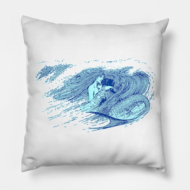 Blue Mermaid Pillow by Scarebaby