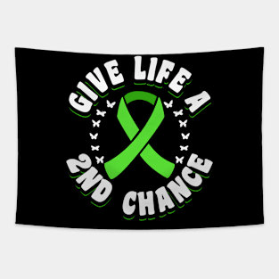 Organ Donor Green Ribbon, Give Life A Second Chance Tapestry