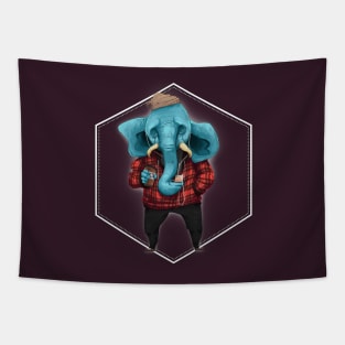 Hipster Elephant Tapestry