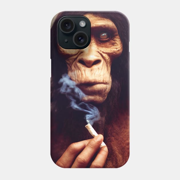 Smoker Neanderthal man Phone Case by Nysa Design