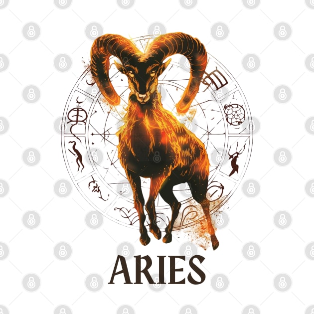 Aries Zodiac Sign by DeanWardDesigns